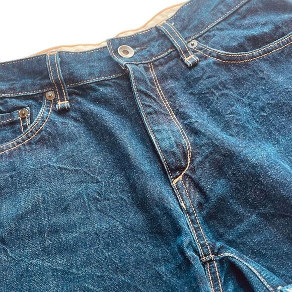 Rag & Bone Wrinkle Dark Wash Cuffed Denim Shorts - Picture 4 of 9